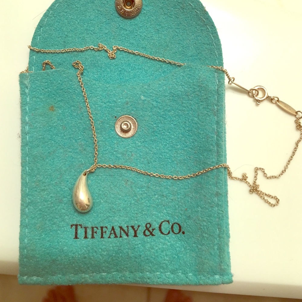 Tiffany & Co. Silver Teardrop Pendant Necklace